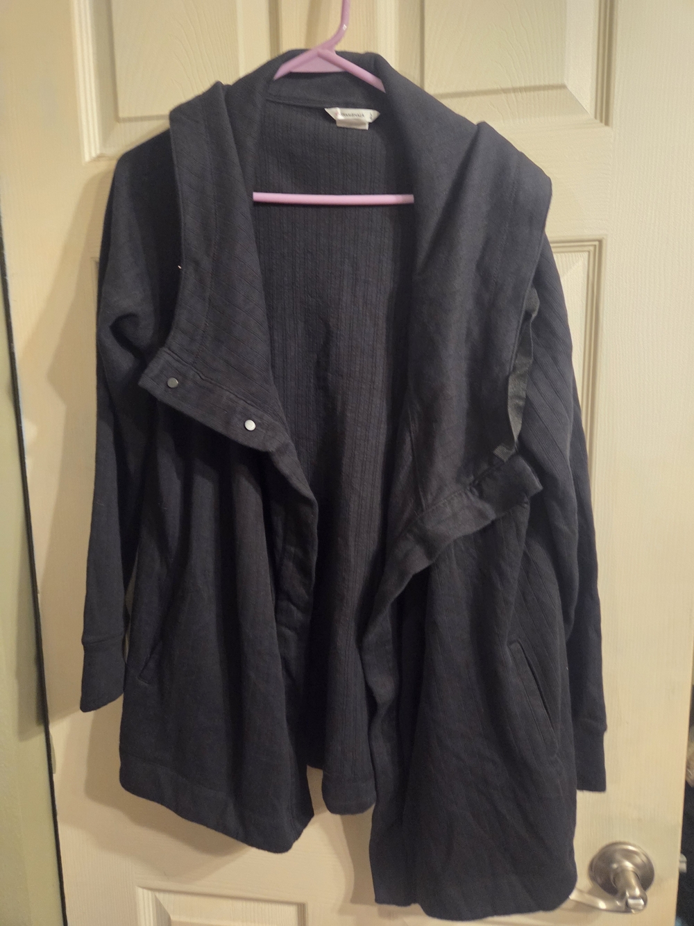 Dark Gray Open-Front Women's Jacket with Hood